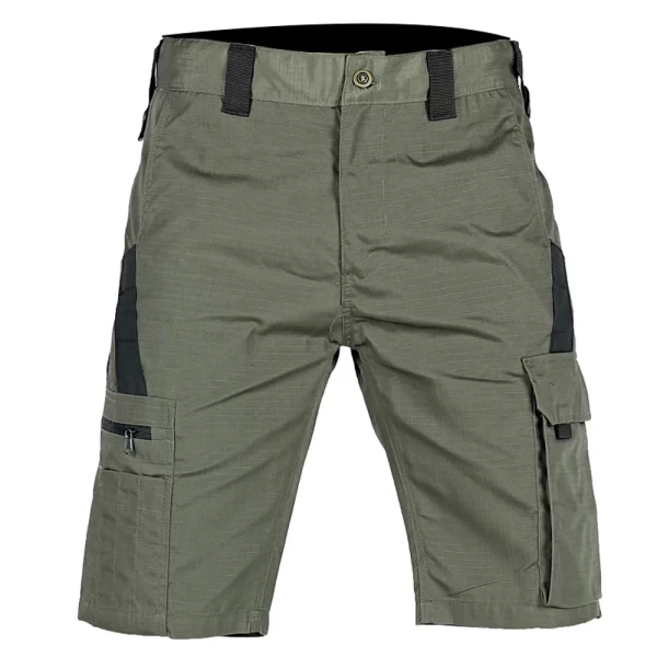 Bermuda táticas impermeáveis masculinas, com vários bolsos, camuflagem ao ar livre, Ripstop Cargo, calças cortadas, Zip, verão. - Image 4