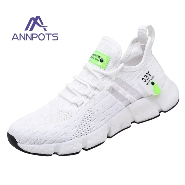 Tênis de corrida unissex branco respirável casual, leve, antiderrapante, esportes clássicos,  de malha. - Image 17