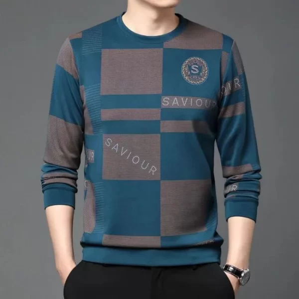 Pulôver masculino com gola redonda, manga comprida, solto, estampa de letras, moda casual, top vintage, primavera, outono, novo. - Image 6