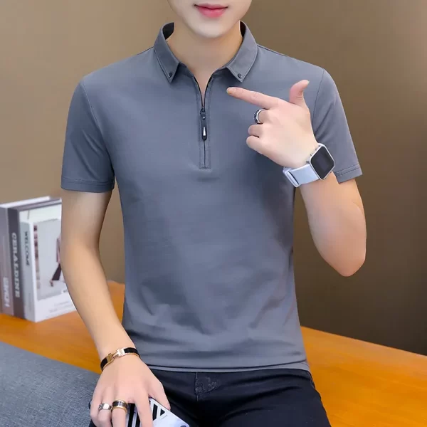 Camiseta de algodão masculina, Browon, manga curta, com gola, estilo coreano, moda verão. - Image 8