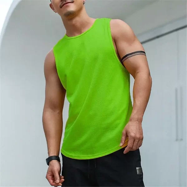 Camiseta regata masculina, Novo Verão Sólido Algodão Tanque Superior, Hip Hop Esportes Secagem Rápida Respirável Y2k Solto Casual Hipster Colete Streetwears. - Image 16