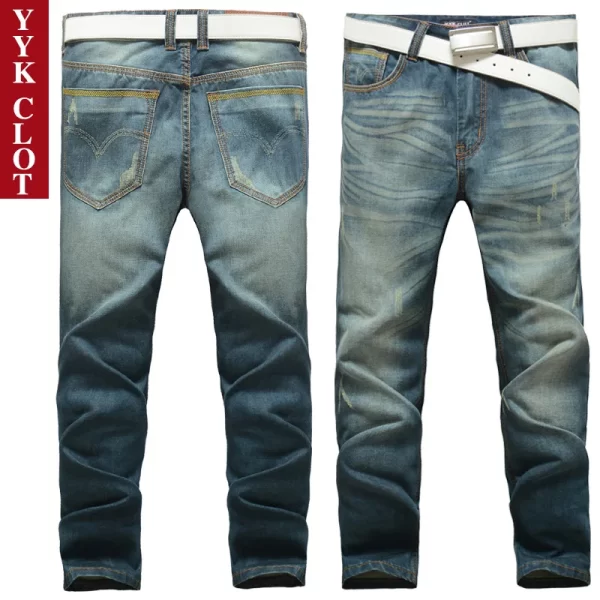 Calças jeans casuais largas masculinas para motocicletas,  grandes, cortadas masculinas, originais - Image 2