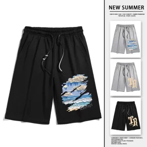 Shorts estilo hip-hop masculino casual, moletom para jogging fitness, de praia, esporte tamanho grande, moda Y2K, 5XL, verão.