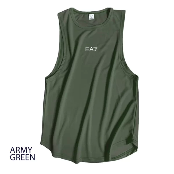 Camiseta regata masculina respirável de musculação, de ginástica, sem mangas, estampa de marca, esportes, basquete, treinamento, verão. - Image 16