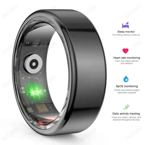 Anel unissex, Fitness Tracker (Smart Ring), Frequência Cardíaca, Sangue, Oxigênio, Sono, Monitor de Saúde, Esporte, Atividade, R02, Android, iOS. - Image 8