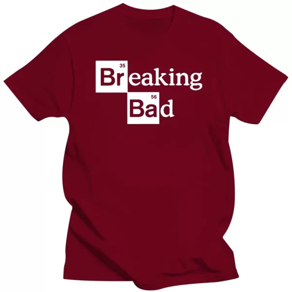 Camiseta manga curta, masculina alta quality100 % algodão o pescoço heisenberg, casual quebra má impressão. - Image 6