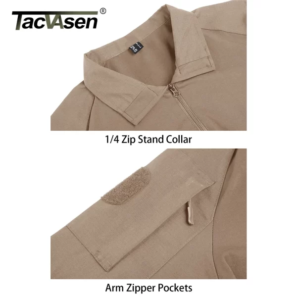 Camiseta masculina manga curta, Tacvasen, com bolsos com zíper, cor sólida, estilo safári, para caminhadas, roupas de trabalho, verão. - Image 5