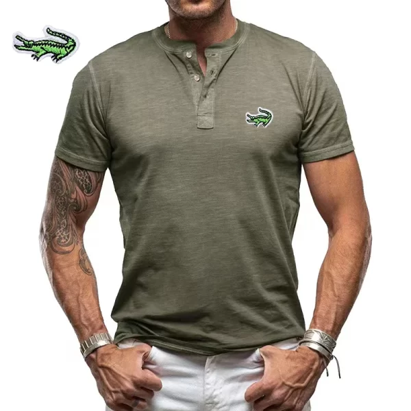 Camisetas Lacoste bordadas masculinas, de alta qualidade, polo masculino, verão, novo. - Image 11