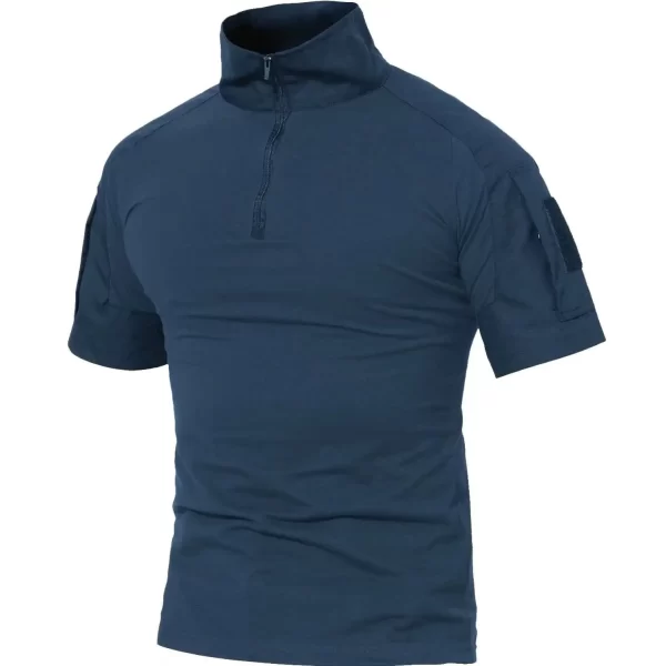 Camiseta masculina manga curta, Tacvasen, com bolsos com zíper, cor sólida, estilo safári, para caminhadas, roupas de trabalho, verão. - Image 15