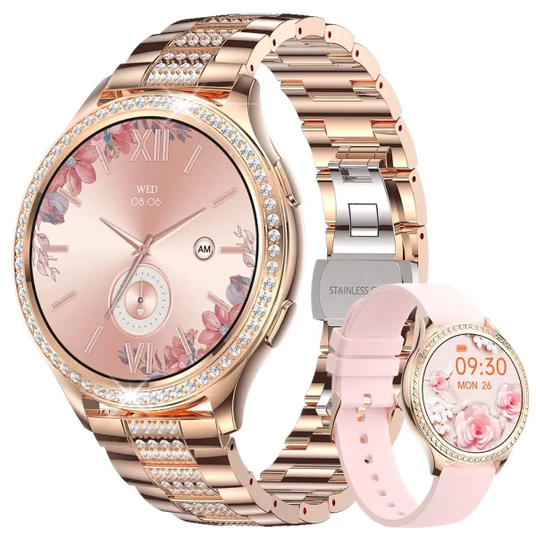 Relógio de pulso feminino, LIGE-Smartwatch, 1.32 ", Chamada Bluetooth, Assistente de Voz AI, Relógios Femininos, Relógio Personalizado, Monitor de Saúde - Image 12