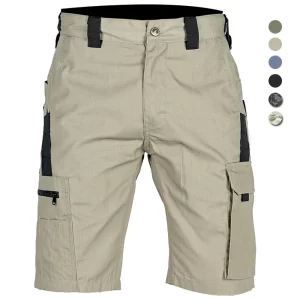 Bermuda táticas impermeáveis masculinas, com vários bolsos, camuflagem ao ar livre, Ripstop Cargo, calças cortadas, Zip, verão.