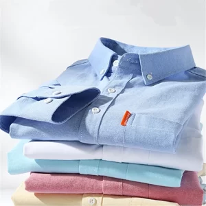 Camisa masculina, manga longa, estilo designer, 100% algodão, Oxford Business, encaixe fino, monocromático, tamanho grande M-5XL, alta qualidade, novo.