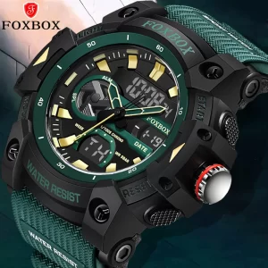 Relógio de pulso masculino, LIGE-Digital relógio militar, de pulso impermeável, de quartzo LED, relógios grandes, 50m
