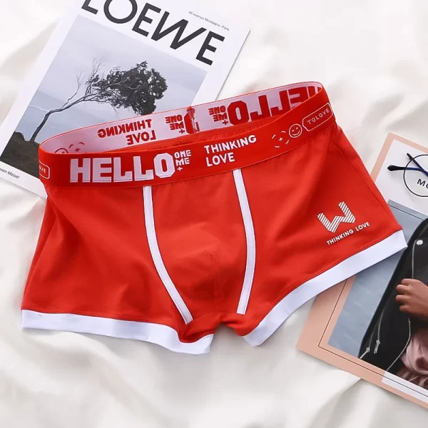 Cueca Boxer masculina, Esporte antibacteriano respirável, roupa íntima de algodão puro, cintura média, cueca de canto plana, moda confortável - Image 4