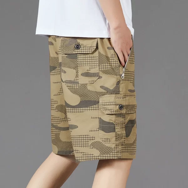 Bermuda masculina, verão camuflagem carga shorts, moda 100% algodão casual, outwear, respirável joggers. - Image 7
