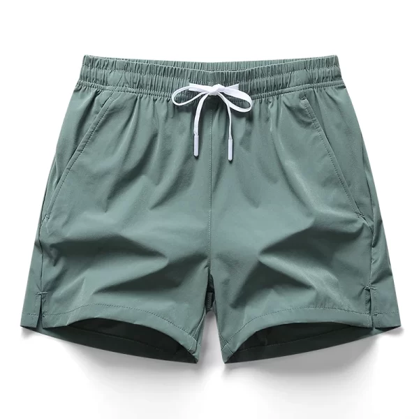 Shorts elásticos casuais masculinos, de corrida, calças curtas esportivas fitness, de praia respiráveis, bermudas frias, verão. - Image 5
