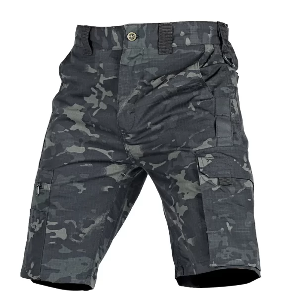 Bermuda táticas impermeáveis masculinas, com vários bolsos, camuflagem ao ar livre, Ripstop Cargo, calças cortadas, Zip, verão. - Image 5