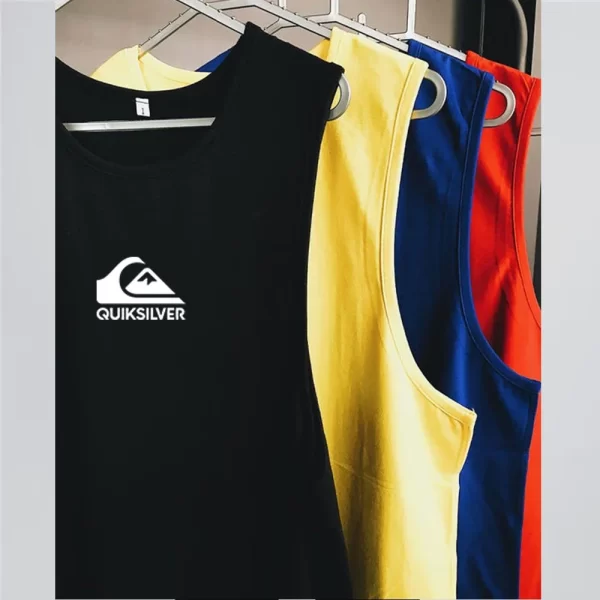 Camiseta regata masculina respirável sem mangas, colete elástico, camisa de musculação, roupas de ginástica ao ar livre, verão. - Image 3