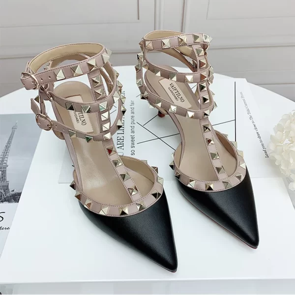 Sapato/sandália feminina, Verão Pointy Sexy, Cintas Sandálias de Couro Matte Roman Metal Rivet Salto Alto Partido Versátil Stiletto Shoes41. - Image 2