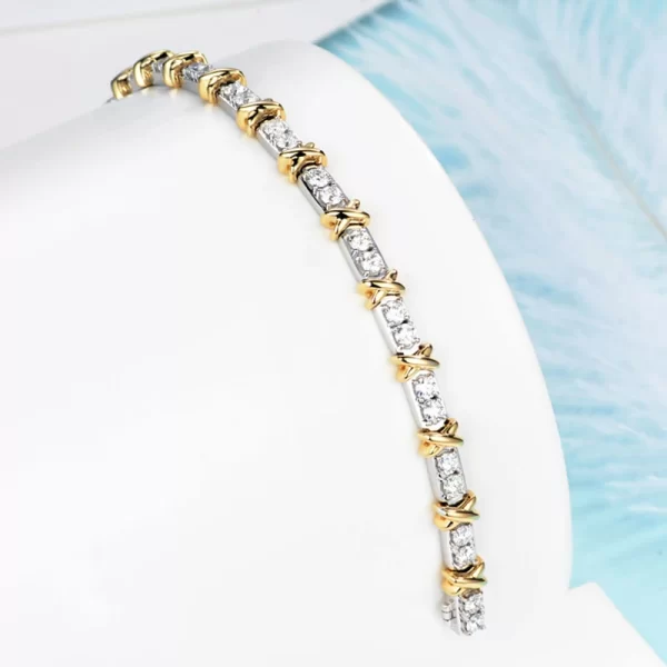 Pulseiras X transversais banhadas a ouro feminina, joias finas, diamante, prata esterlina 925, clássico, luxo, marca de moda. - Image 7