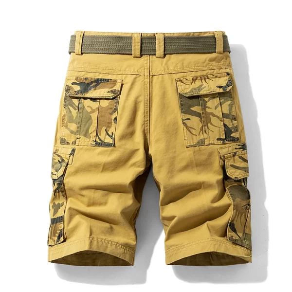 Bermuda masculina,  de camuflagem, de praia de algodão multi-bolso, corredores casuais, primavera e verão. - Image 2