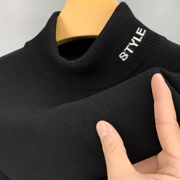 Camiseta de gola alta masculina, BROWON, monocromática, suave, confortável, casual, marca fashion, roupa de inverno, outono - Image 3