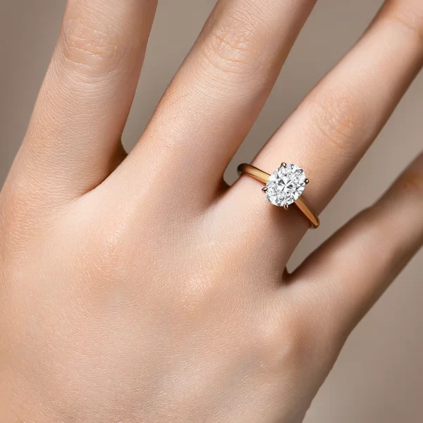 Anel feminino Moissanite Corte Oval, 10x7mm, D VVS1, Cor Sólida, Ouro Real 18K, Jóias para Noivado, Casamento, Presente, Luxo - Image 5