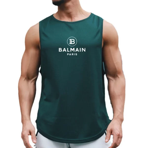 Camiseta regata masculina, sem mangas de secagem rápida com gola redonda, regata esportiva Fitness, Elástica, Respirável, Ginásio, Corrida, Treinamento, Verão. - Image 6