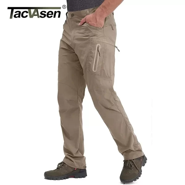 Calça leve de verão masculina, Tacvasen, de pesca tático ao ar livre caminhadas, de nylon, de carga seca rápida, de trabalho casual