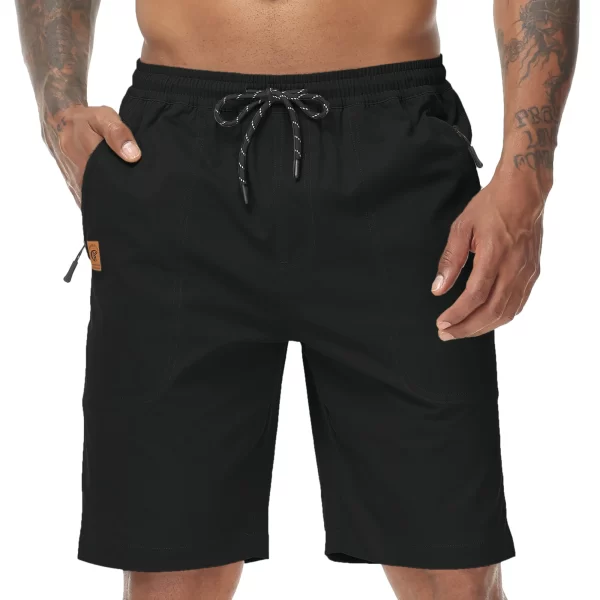Bermuda masculina casual com cordão, calça esportiva de jogging sólida, leve de alta qualidade, elástico na cintura, verão. - Image 5