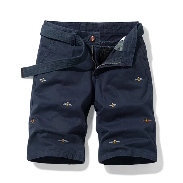 Bermuda de praia masculino bordado com mel, de rua de algodão casual soltos, moda exterior, roupas de trabalho, novo verão. - Image 10