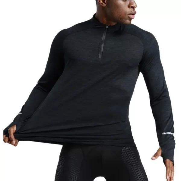 Camiseta manga longa masculina, Li u-longo, lazer, ioga, fitness, corrida, alta elasticidade, respirável, outono e inverno - Image 3