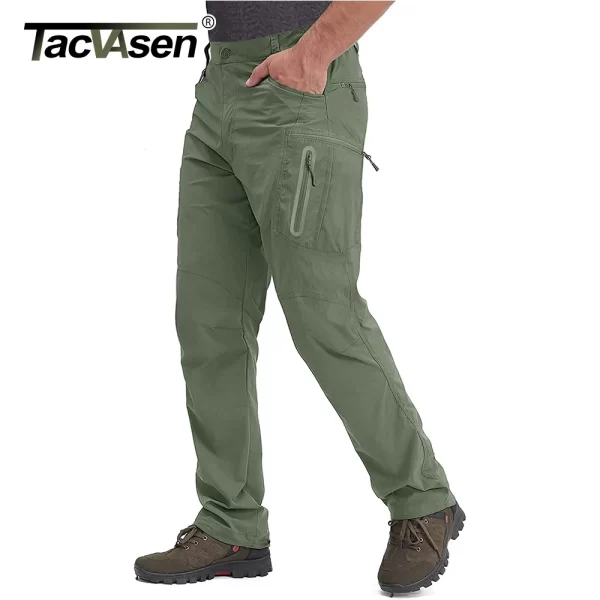 Calça leve de verão masculina, Tacvasen, de pesca tático ao ar livre caminhadas, de nylon, de carga seca rápida, de trabalho casual - Image 6