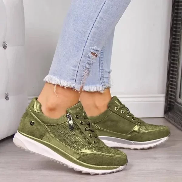 Sapatos esportivos feminino, GIOIO-Edição Coreana, de Strass, Sapatos de Sola Grosso, Transfronteiriço, Cor Sólida, Nova Moda, Primavera - Image 4