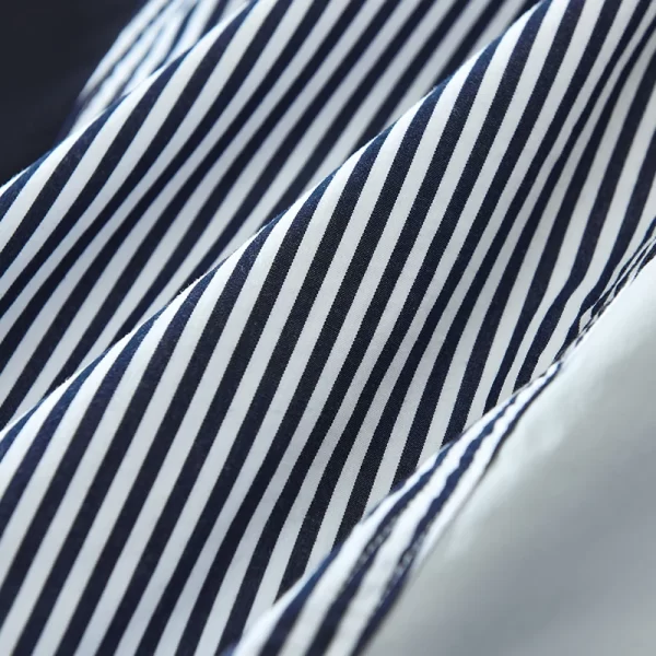Camisa masculina, manga longa, listrada, algodão puro, roupas de grife casual, moda extra grande. - Image 4