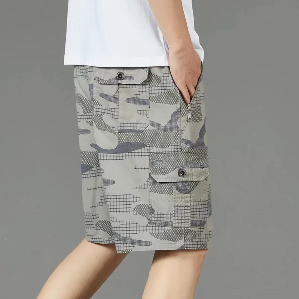 Bermuda masculina, verão camuflagem carga shorts, moda 100% algodão casual, outwear, respirável joggers. - Image 10
