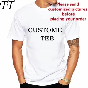 Camiseta unissex de logotipo personalizada, para verão personalizada, com estampa de fotos, para homens, mulheres e crianças, família, personalizada