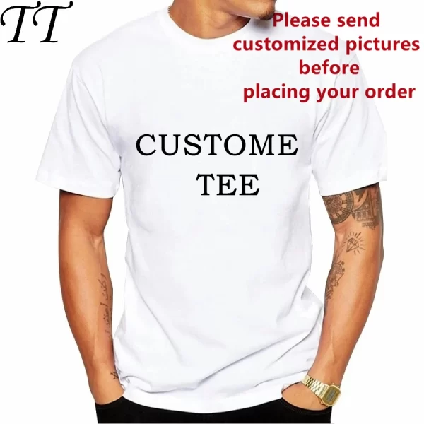 Camiseta unissex de logotipo personalizada, para verão personalizada, com estampa de fotos, para homens, mulheres e crianças, família, personalizada