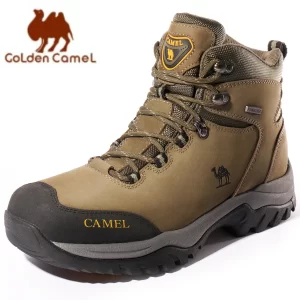 Sapatos de caminhada impermeáveis, unissex,  Golden Dome, ao ar livre, antiderrapantes, escalada, trekking, botas de couro