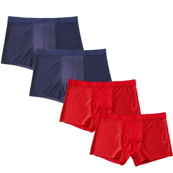 Cueca boxer masculina, 4 pçs/lote fibra de bambu, plus size xxxxl,  tamanho grande respirável roupa interior 4xl 5xl 6xl 7xl 8xl - Image 21