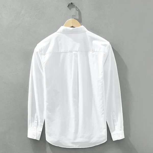 Camisa masculina, manga longa,  casuais clássicas, algodão puro, finas, gola virada para baixo, nova, outono, C6677 - Image 2