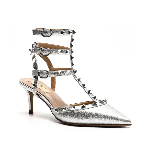 Sapato/sandália feminina, Verão Pointy Sexy, Cintas Sandálias de Couro Matte Roman Metal Rivet Salto Alto Partido Versátil Stiletto Shoes41. - Image 33