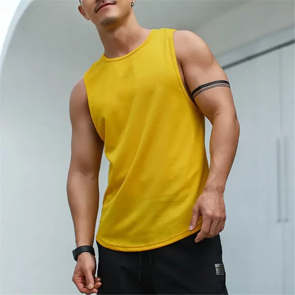 Camiseta regata masculina, Novo Verão Sólido Algodão Tanque Superior, Hip Hop Esportes Secagem Rápida Respirável Y2k Solto Casual Hipster Colete Streetwears. - Image 9