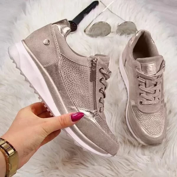 Sapatos esportivos feminino, GIOIO-Edição Coreana, de Strass, Sapatos de Sola Grosso, Transfronteiriço, Cor Sólida, Nova Moda, Primavera - Image 8