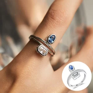 Anel geométrico feminino, 925 Sterling Silver, 100% Prata, Design Quadrado Elíptico, Jóias Da Moda, De Festa, Zircão.