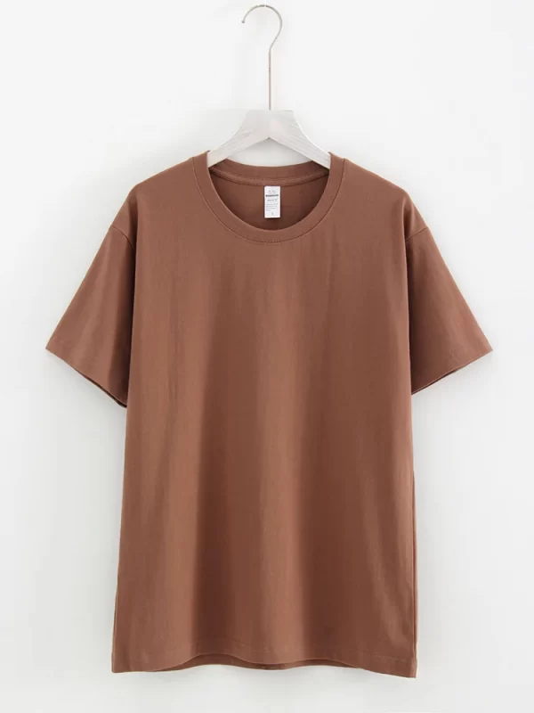 Camiseta manga curta extragrande feminina, Karsny, 100% algodão, monocromática, top, solta, cinza, branco, verão, oversize. - Image 10