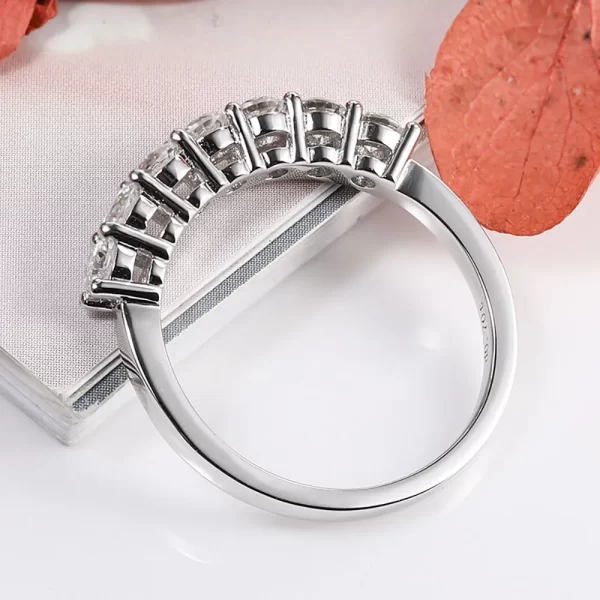 Anel feminino Serenidade Dia, Moissanite Fileira Anéis, Real Cor D, Jóias, S925 Placa de Prata Esterlina, 7 Pedras, 3mm, Pt950. - Image 3