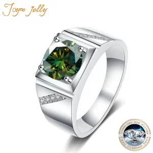 Anel masculino, JoyceJelly, Moissanite, prata pura 925 joias, luxo 1 Carat D cor, anéis simples S925 chapeamento de platina