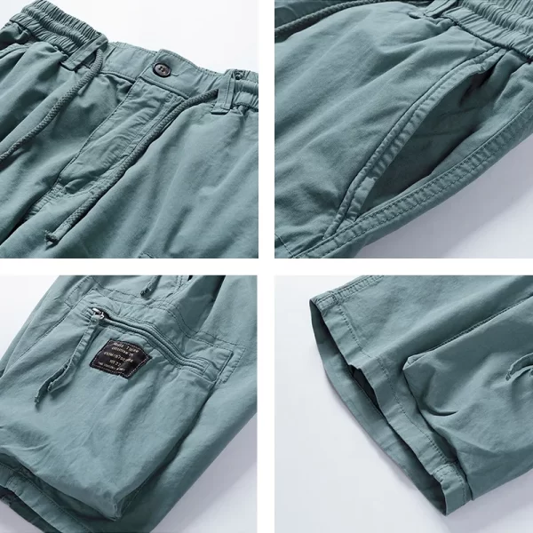 Bermuda masculina,  de bolsos, de algodão, monocromático, respirável, casual, novo, verão, moda. - Image 6
