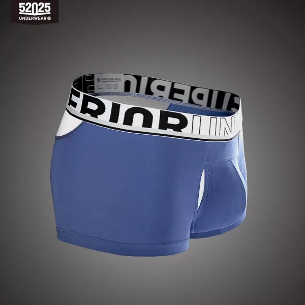 Cueca Boxer masculina de malha de seda de secagem rápida, cueca patenteada confortável, bolsa de separação, cuecas sexy, 52025 - Image 3